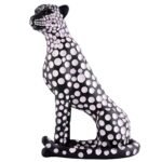 Black Panther Sitting Position Animal Showpiece Antique Sculpture for Home Decor Showpiece Figurine