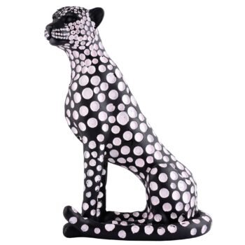 Black Panther Sitting Position Animal Showpiece Antique Sculpture for Home Decor Showpiece Figurine