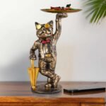 Cool Dog Showpiece with Plate for Home Dcor Item  Kitchen,Bedroom,Office,Dinning Table Decorative Item